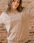 SAVED BY GRACE Embroidered Mineral Wash Sweatshirt