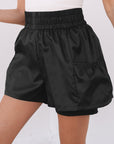 Maxine Elastic High Waist Pocketed Casual Shorts