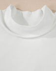 Solid Mock Neck Drop Shoulder Oversize Sweatshirt