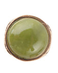 Green Canadian Jade Golden Statement Ring