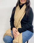 Ultra Soft Tan Cashmere Scarf / Wrap / Shawl / Cover