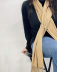 Ultra Soft Tan Cashmere Scarf / Wrap / Shawl / Cover