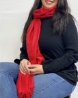 Ultra Soft Red Cashmere Scarf / Wrap / Shawl / Cover