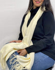 Ultra Soft Cream Cashmere Scarf / Wrap / Shawl / Cover