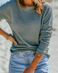 Avery Knit Drop Shoulder Long Sleeve Top