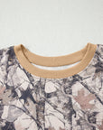 Woodland Camo Long Sleeve Top & Short Set