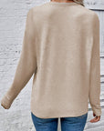 Leopard Patchwork Round Neck Long Sleeve Top