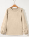 Solid Raw Seam Patchwork Baggy Sweatshirt