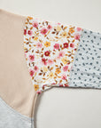Floral Waffle Knit Patchwork Raglan Long Sleeve Top