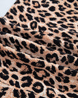 Cheetah Contrast Lace Ruffle Wide Leg Jumpsuit