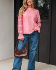 Brielle Lace Ruffled Sleeve Patchwork Loose Sweatshirt