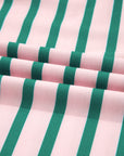 Green Stripe Color Block Exposed Seam Side Slit Plus Size Sweatshirt
