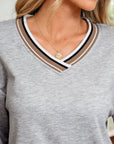 Harlee Contrast Striped Trim Sweatshirt