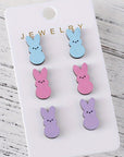 Dylan Bunny Doll Wooden Earrings