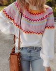 Avery Print Drop Shoulder Sweater
