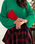 Bow Tie Backless Bubble Sleeve Sweater
