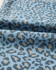 Leopard Exposed Seam Wide Leg Drawstring Jeans