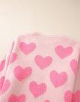Cali Heart Jacquard Knit Sweater