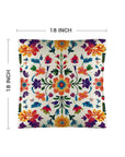 Floral Geometric Patterned Durable Polyester Pillow Case 18x18-Inches Made in America