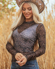 Amanda Sleeve Mesh top Long Sleeve Top