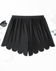 Scalloped Trim High Waist Beach Shorts