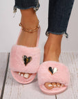 Alaina Open toe Plush Slippers