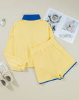 Colorblock Patchwork Pullover and Shorts Set