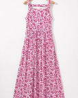 Floral Cutout Back Empire Waist Maxi Dress