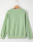 Solid Fleece Lined Drop Shoulder Terry Sweatshirt