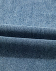 Solid Denim Embroidered Wide Leg Jeans