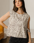 Leopard Side Tie Sleeveless Top