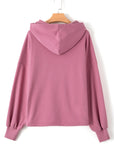 Kate Fleece Lined Half Zipper Kangaroo Pockets Loose Hoodie