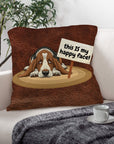Baha Ranch Basset Hound This is My Happy Face Throw Pillow Case Made in America