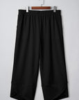 Plus Size Solid Asymmetrical Hem Capris Pants