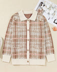 Navy Trim Front Cardigan PLUS Sweater