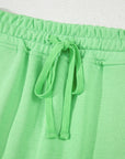 Solid French Terry Drawstring Waist Mini Skort