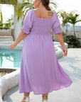 Marley Plus Size Swiss Dot Smocked Dress