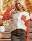 Evelyn Patched Drop Shoulder Sweater