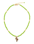 Charmed Cactus Lime Green Turquoise Golden Pendant Necklace