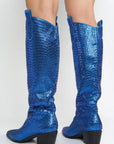 Blazing Boots - Blue or Silver - Cowgirl Sparkle Holiday Western