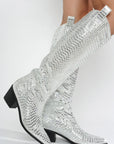 Blazing Boots - Blue or Silver - Cowgirl Sparkle Holiday Western