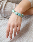 Chunky Green Amazonite Golden Toggle Bracelet