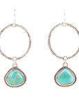 Corinth Blue Turquoise Charms Sterling Silver Earrings