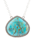 Corinth Blue Turquoise and Sterling Silver Pendant Necklace