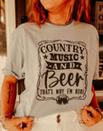 Country Music and Beer Graphic Tee