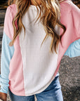 Louise Color Block Corded Long Sleeve Top
