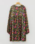 Plus Size Floral Collared V-Neck Mini Dress
