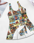 Baha Ranch Vintage Cowboy Skirted Swimsuit