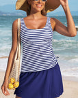 Colorblock Tankini Top and Skort Swim Set