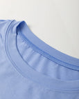 Floral Patch Exposed Stitching Crew Neck Tee
